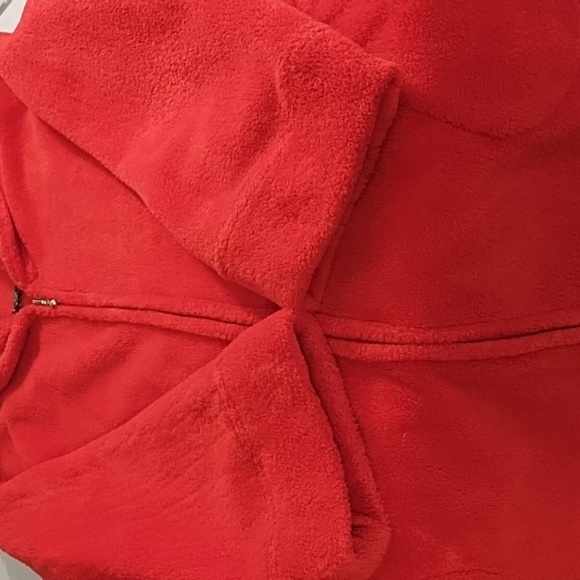 Secret Treasures Zip Front Soft Plush Fleece Cozy Red Robe Pockets - Picture 5 of 12